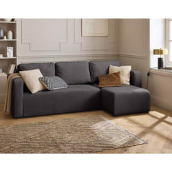 Canopy - canapé d'angle réversible - 4 places - convertible avec coffre - en tissu texturé
