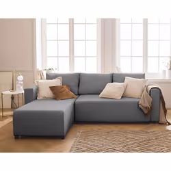 Regala - canapé d'angle réversible - 4 places - convertible avec coffre - en tissu