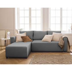 Regala - canapé d'angle réversible - 4 places - convertible avec coffre - en tissu