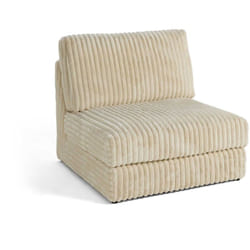 Jasper - module d'assise sans accoudoirs - en fausse fourrure côtelée - beige