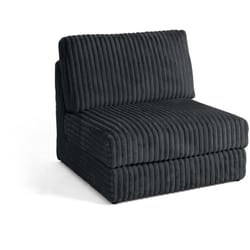 Jasper - module d'assise sans accoudoirs - en fausse fourrure côtelée - gris anthracite