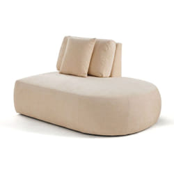 Santorini - module d'assise droit - en tissu texturé - beige