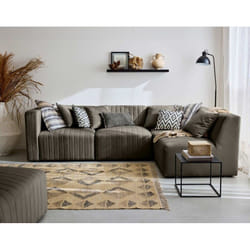 Lisa Design - Nova - canapé modulable d'angle droit - 5 places - en velours - gris
