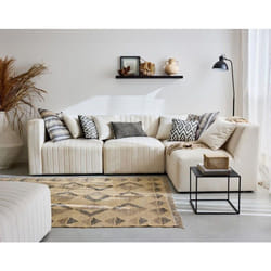Lisa Design - Nova - canapé modulable d'angle droit - 5 places - en velours - beige