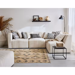 Nova - canapé modulable d'angle droit - 5 places - avec pouf d'appoint - en velours