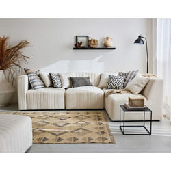 Nova - canapé modulable d'angle droit - 5 places - avec pouf d'appoint - en velours