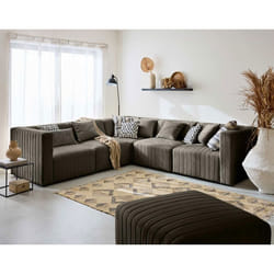 Nova - canapé modulable d'angle réversible - 6 places - avec pouf d'appoint - en velours