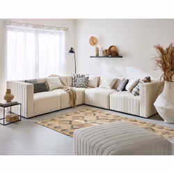 Nova - canapé modulable d'angle réversible - 6 places - avec pouf d'appoint - en velours