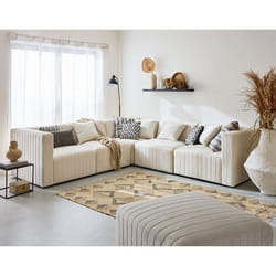 Nova - canapé modulable d'angle réversible - 6 places - avec pouf d'appoint - en velours