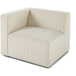 Nova - module d'assise gauche - en velours - beige