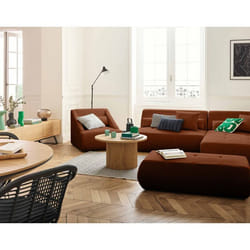 Onyx - canapé modulable d'angle droit - 5 places - en velours côtelé