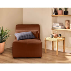 Onyx - fauteuil sans accoudoirs - en velours côtelé - terracotta