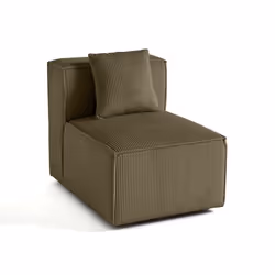 Arty - module d'assise sans accoudoirs - en velours côtelé