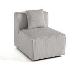 Arty - module d'assise sans accoudoirs - en velours côtelé - gris clair
