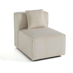 Arty - module d'assise sans accoudoirs - en velours côtelé - beige