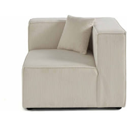 Arty - module d'assise d'angle réversible - en velours côtelé - beige