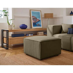 Arty - pouf d'appoint - en velours côtelé