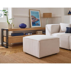 Arty - pouf d'appoint - en velours côtelé