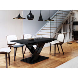 Buriti - table à manger extensible - noir - 4 à 6 personnes