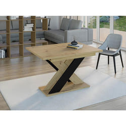 Tosca - table à manger extensible - chêne clair et noir - 4 à 6 personnes