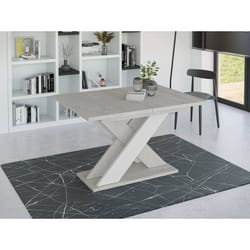 Tosca - table à manger extensible - gris et blanc - 4 à 6 personnes