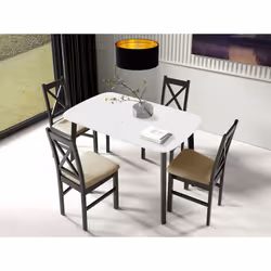 Magov - table à manger extensible - blanc et noir - 4 personnes