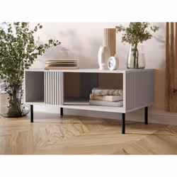 Timote - table basse - avec niche de rangement - écru - 92 cm