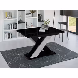 Tosca - table à manger extensible - noir et gris - 4 à 6 personnes