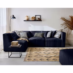 Nova - canapé modulable d'angle gauche - 5 places - avec pouf d'appoint - en velours
