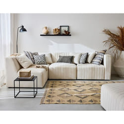 Nova - canapé modulable d'angle gauche - 5 places - avec pouf d'appoint - en velours