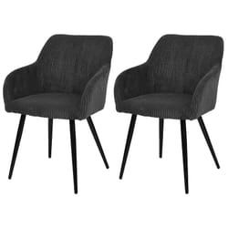 Primavera - lot de 2 chaises - gris anthracite - en velours côtelé