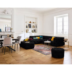 Gallata - canapé Chesterfield d'angle gauche - 5 places - en velours
