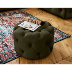 Gallata - pouf Chesterfield rond - en velours