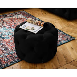 Gallata - pouf Chesterfield rond - en velours