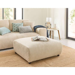 Lisa Design - Garance - pouf modulable - en velours côtelé - beige