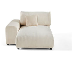 Lisa Design - Garance - module d'assise méridienne gauche - en velours côtelé - beige