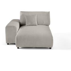 Lisa Design - Garance - module d'assise méridienne gauche - en velours côtelé - gris clair