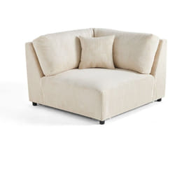 Garance - module d'assise d'angle réversible - en velours côtelé - beige
