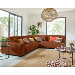 Garance - canapé modulable d'angle droit - 6 places - en velours côtelé