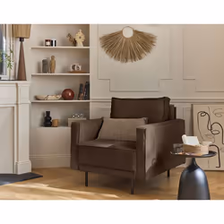 Charlie - fauteuil - pieds hauts - en velours côtelé