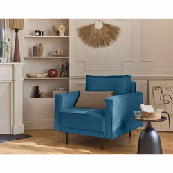 Charlie - fauteuil - pieds hauts - en velours côtelé