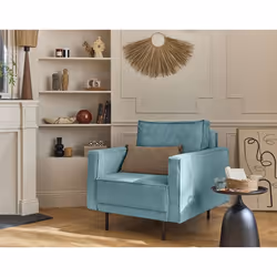 Charlie - fauteuil - pieds hauts - en velours côtelé