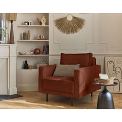Charlie - fauteuil - pieds hauts - en velours côtelé