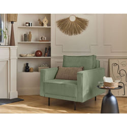 Charlie - fauteuil - pieds hauts - en velours côtelé