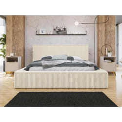 Swan - lit coffre - 180x200 cm - sommier inclus - en velours côtelé grosses côtes