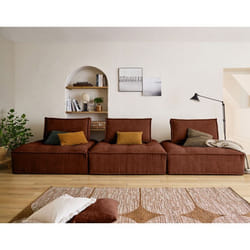 Marisol - canapé modulable droit 3 places - velours texturé