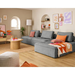 Marisol - canapé d'angle modulable 4 places - velours texturé