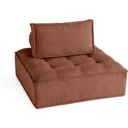Marisol - module d'assise - velours texturé - terracotta