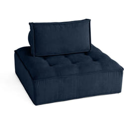 Marisol - module d'assise - velours texturé - bleu