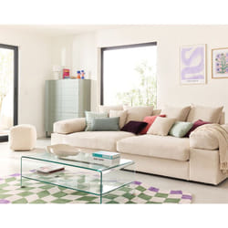 Aspen - canapé 4 places - assise profonde - velours côtelé - beige